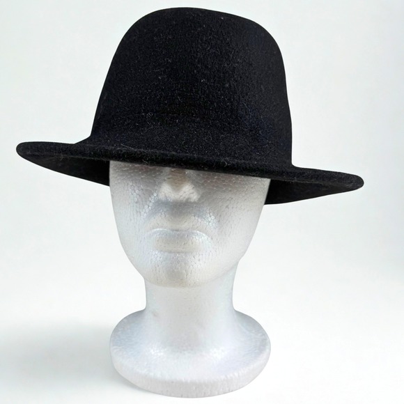 Arlin Other - Arlin Fedora Hat Unisex OS Black Wool Felt Pork‎ Pie Classic Dark Academia